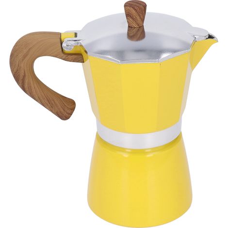 300-ml-Kaffeekanne aus gelbem Aluminium mit Griff – Wasserkocher für Zuhause (1/5)