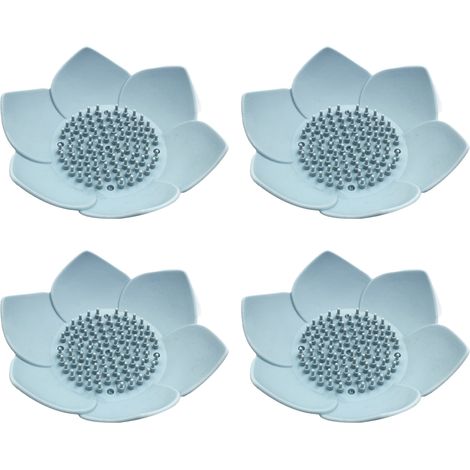 Support Savon Lotus - Porte-Savon En Silicone Flexible Avec Évacuation D'Eau - Pour Salle De Bain Douche - Lot De 4 (1/5)