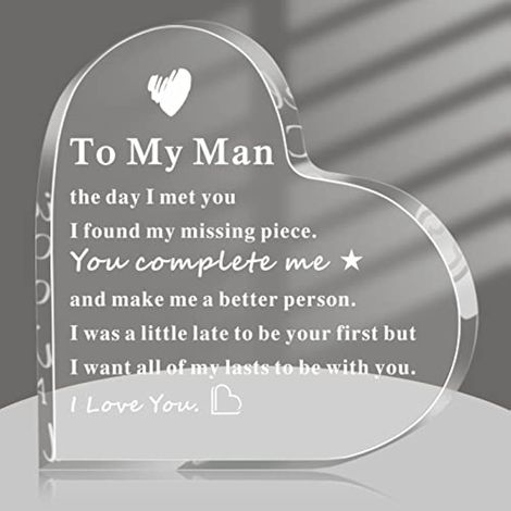Plaque Acrylique Forme De Coeur - Cadeau Personnalisable Pour Anniversaire Mariage Fiançailles Noël Père Jour Des Pères - 1 Pièce (1/5)