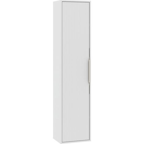 Badezimmerschrank Rimini 38 x 33 x 170 cm - Matt weiß - hoher Hä (1/3)