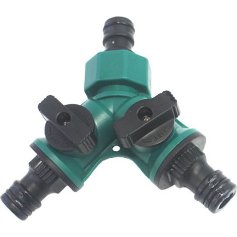 distributeur 2 voies arrosageDistributeur d'eau en plastique à 2 voies pour l'aménagement paysager, le jardinage, la floriculture, l'irrigation (1/4)