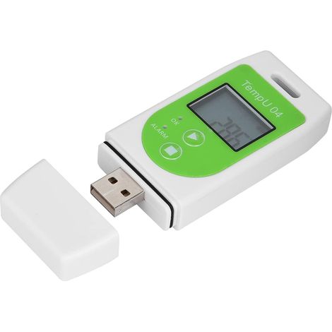 Enregistreur de Données de Température USB, Moniteur de Thermomètre Réutilisable avec Rapports PDF CSV pour Réfrigérateur, Congélateur, Stockage des Aliments, Laboratoire Médical (TempU04) (1/5)