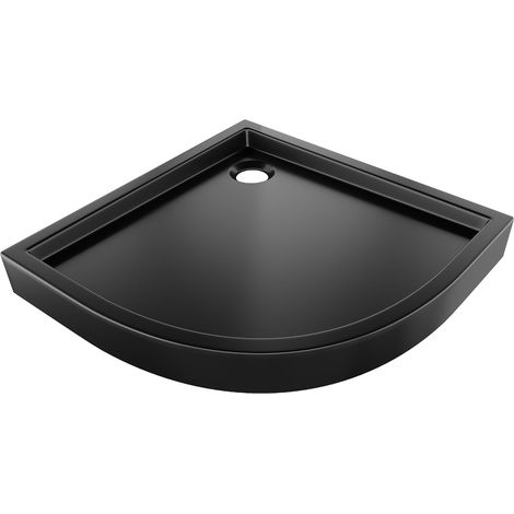 Mexen Flow+ plato de ducha semicircular 80 x 80 cm, negro mate - 46Q708080H (1/5)