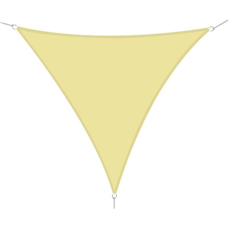 Outsunny Tenda da Sole Triangolare in Poliestere 600x600x600 cm Gialla