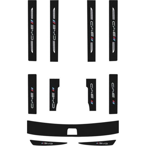 (Lot de 10 pièces) Pour BYD Atto 3 EV 2023-2024 : protections de seuil de porte en cuir,bandes de seuil en fibre de carbone et accessoires de hayon (1/3)