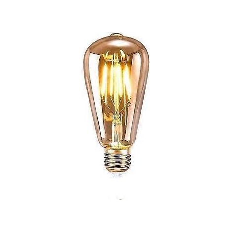 Ampoule LED Edison, 1 ampoule LED E27 vintage décorative, style rétro Edison, filament LED blanc chaud ST64 4W pour restaurant C (1/5)