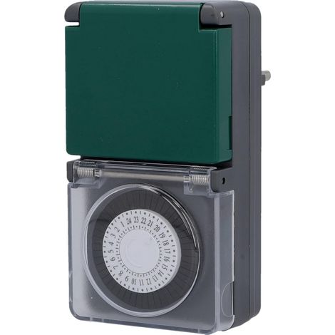 UNITEC Tageszeitschaltuhr analog, für den Außenbereich, 30 Minuten-Abstände, Mini, grau (1/5)