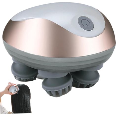 Masseur de cuir chevelu électrique 3 modes, sans fil, anti-stress, étanche, portable, pour la relaxation corporelle-AquaForge (1/5)