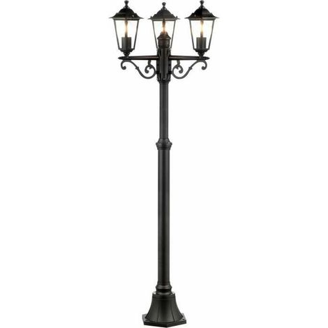 CARLEEN Lampadaire extérieur 3L, noir, E27 max 60W, ampoule non incluse