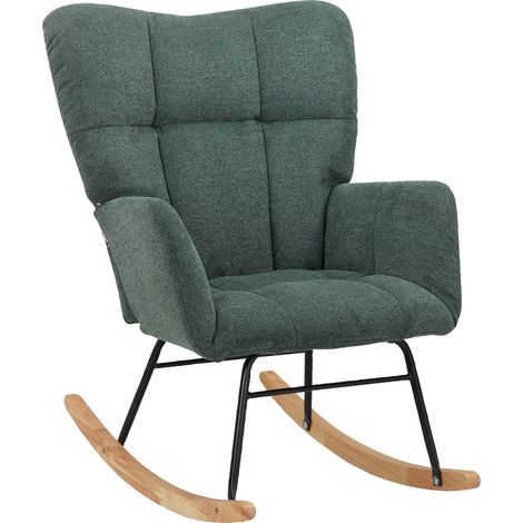 Fauteuil à bascule Vert Belfast Tissu