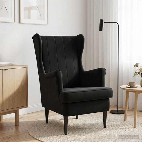 vidaXL Poltrona Nero Velluto