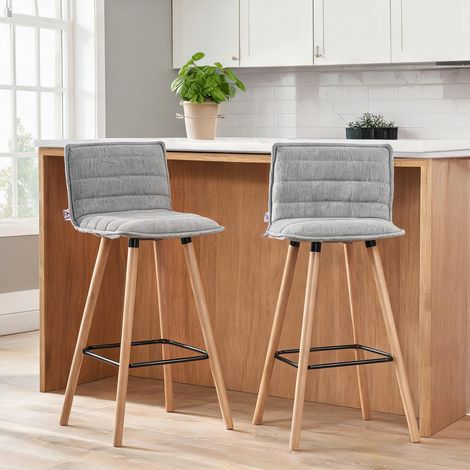 Tabouret de bar gris en polyester 48 x 48 x 99,5 cm (1/5)