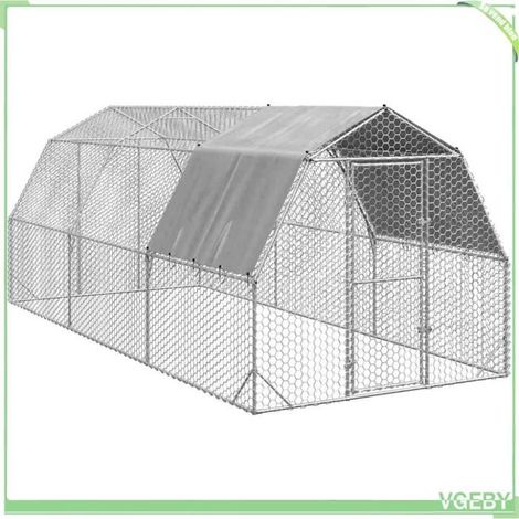 Poulailler - 3328527 - Acier galvanisé - 15 m² - Toit PE résistant à l'eau (1/5)