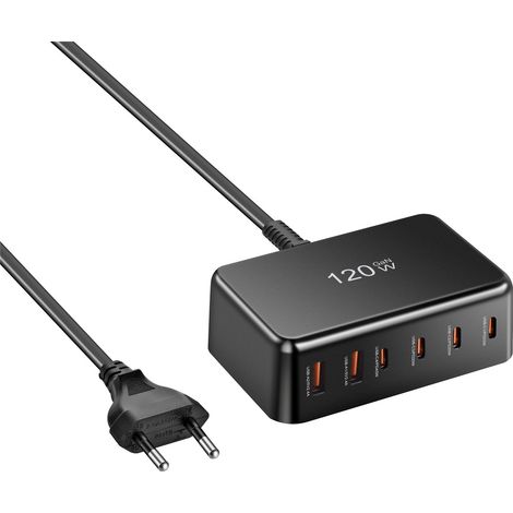 Chargeur GaN 120 W, chargeur rapide multifonctionnel de bureau haute puissance PD 120 W, charge rapide multiport 4C2A(N169) (1/5)