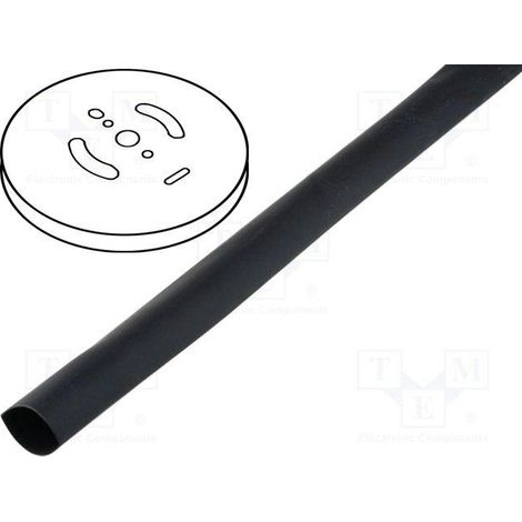 Tubo termorestringente 1,6mm Bobina nera da 150 metri Hft1.6ne/150m