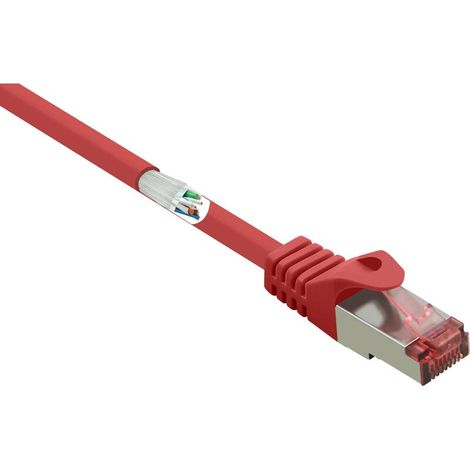 RF-5136974 RJ45 Câble réseau, câble patch CAT 6 S/FTP 1.00 m rouge avec cliquet d'encastrement, contacts dorés, ignifuge 1 pc(s) S861642 (1/4)