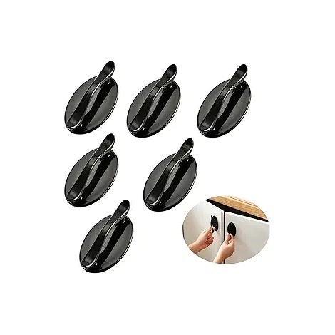 6 poignées adhésives blanches pour tiroirs, placards, fenêtres, portes coulissantes de balcon - lot de 6 (1/3)