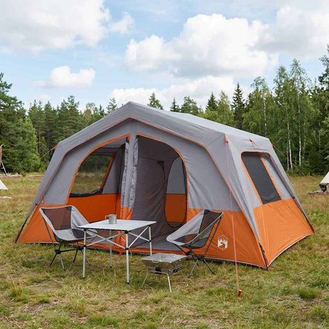 vidaXL Tente familiale Gris et orange 533 x 312 x 230 cm (1/5)