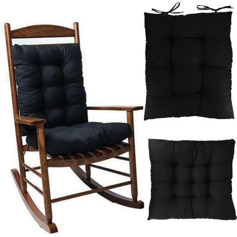 Rocking Chair Cushions, Seat/Back Cushions with Ties, Lounger Cushion Set, Padded Garden Chair Cushion