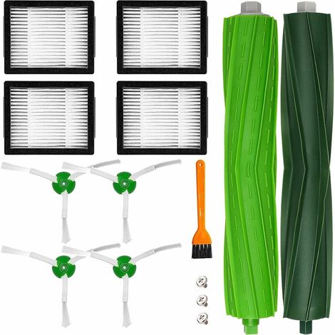 Staubsauger-Ersatzzubehör für Roomba j7 j7+ i7 i7+ i7 Plus E5 E6 E7 8 i8+ i6 i6+ i3 i3+ i4 i4+Ersatzteile, 4 Filter, 4 Seitenbürsten, 2 Gummibürsten (1/5)