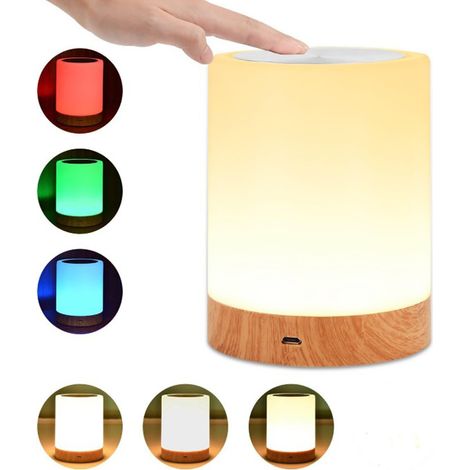 LED-Nachtlicht mit Haken, Berührungssensor, dimmbarer Nachttischlampe und RGB-Farben, ideal für Schlafzimmer oder Wohnzimmer. (1/5)