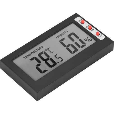 Thermomètre et hygromètre numérique portable à écran LCD, plage de mesure 0 à 50 °C, humidité relative 10 à 99 % HR (1/5)