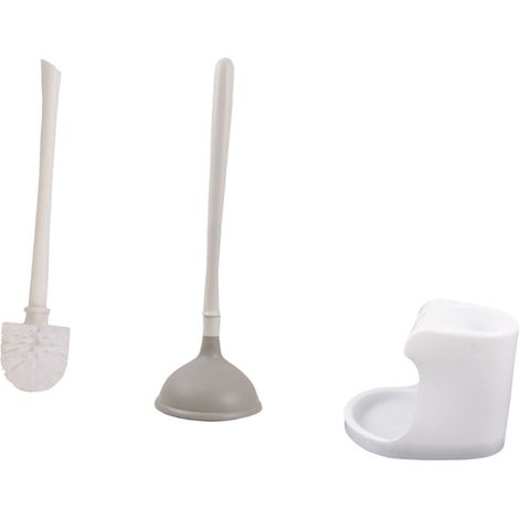 Set per la pulizia intensiva del bagno con spazzola - Bianco