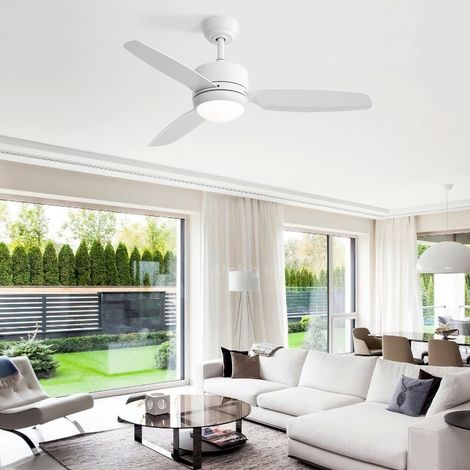 Ventilador de techo de 117 cm (46") con luz LED - 3 aspas de ABS - Motor de DC de 6 velocidades - Control remoto (1/5)