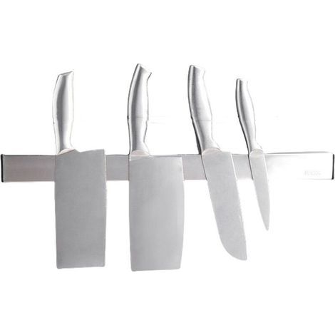 Porte Couteau Magnetique 30cm. Barre à Couteaux Aimantée. Piste Lame magnétique.Aucun perçage requis pour l'installation (1/5)