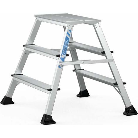 [GEBRAUCHT] B-Ware Zarges XLstep Arbeitspodest Podest breit 2x3 Stufen 150kg 0,74m Höhe 600x300mm (1/2)