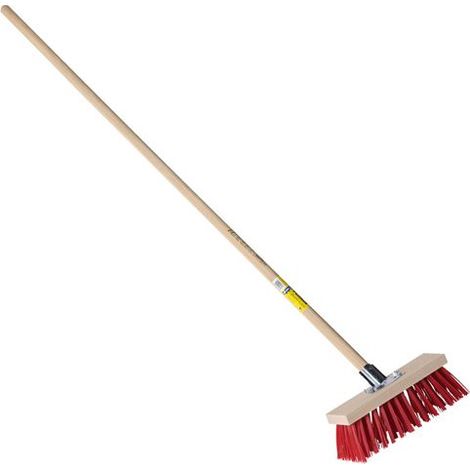 Balai cantonnier plastique 150 cm – Manche en bois PEFC – Pour nettoyage professionnel – Fabrication française – (1/2)