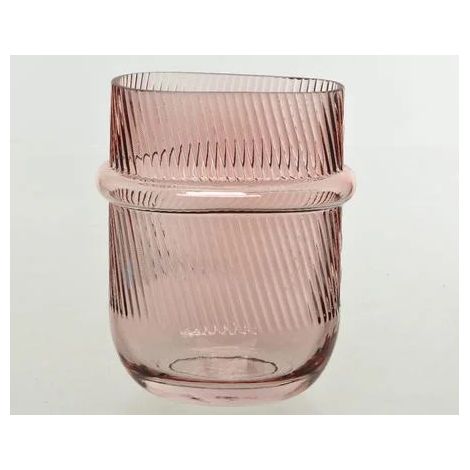 Vaso in vetro reliefvintage rosa 25cm 803543
