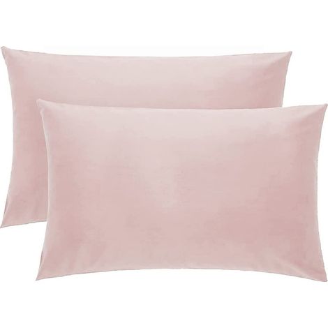 KLULK Coppia Federe Rosa 100% Cotone, 52 X 82 Cm, Set Di 2 Cuscino Letto, Chiusura A Busta, Tinta Unita, Made In Italy (1/4)