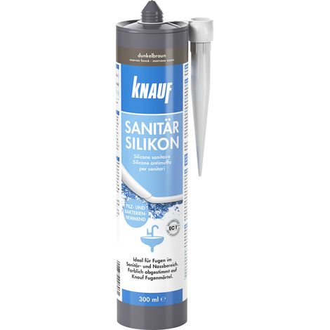 Knauf Sanitär-Silikon dunkelbraun 300 ml Silikon Sanitär Bad Dusche Dichtstoff