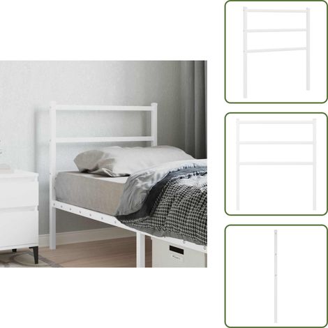 Cabecero de acero - vidaXL Cabecero de repuesto de metal blanco 75 cm - Cabecero de cama para dormitorio