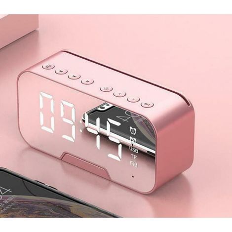 Réveil multifonctionnel avec LED miroir (rose) - Qualité exceptionnelle (1/5)