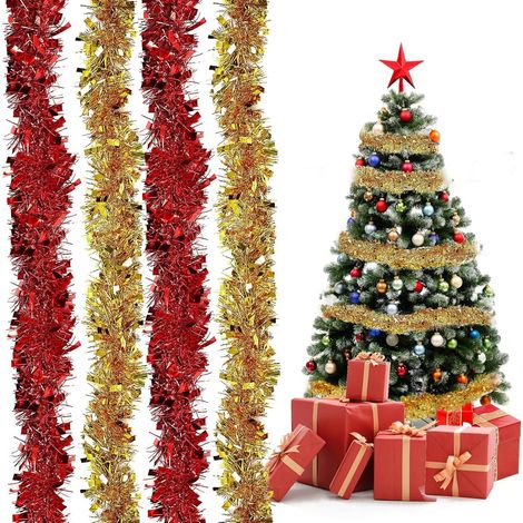 4 pièces Noël guirlande pour Noël sapin, intérieur et extérieur fête décoration – décoration et accessoires (1/5)