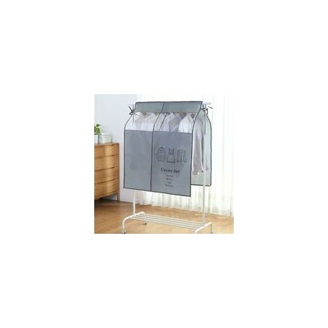 Housse Protège Housses de Vêtements 90 × 110cm Housse de Anti-Poussière Protection Portant Universelle Garment Covers （Gris） (1/5)