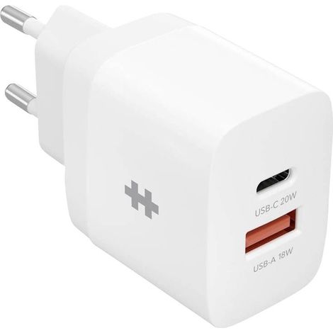Targus HyperJuice Alimentation 20 W, 18 W USB-C®, USB-A blanc pour prise murale, intérieure Y412402