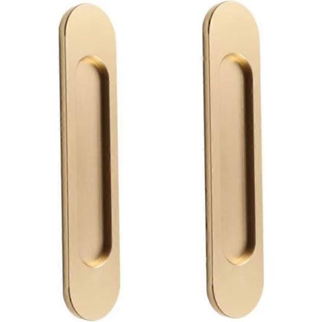 Poignées de porte autocollantes ovales pour portes coulissantes de grange, fenêtres, armoires et aluminium (1/5)