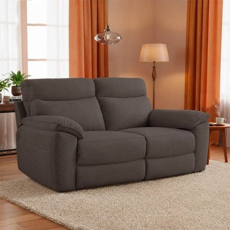 Divano 3 Posti Lineare in Tessuto Antimacchia Grigio Elefante - Modello Bostonfix Mozart 200 cm