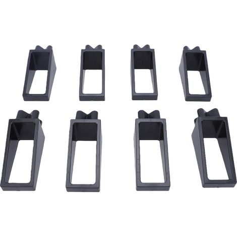 Lot de 8 protections d'angle en plastique noir pour système de blocage de chargement de plateau de camion, protection des rails. (1/5)