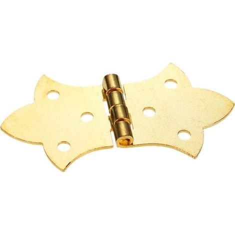 Stück antike Bronze/Gold Blumenscharniere DIY Möbelbeschläge 6 Löcher Eisenscharnier Schrankgriff Tür Schmetterlingsscharnier und Schrauben (Farbe: Gold) (1/5)