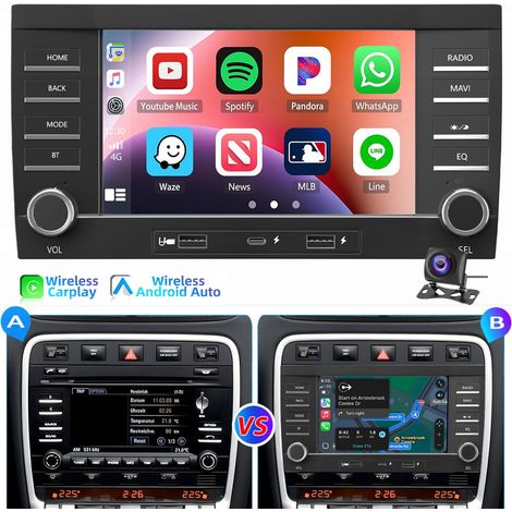 Autoradio Android 14 pour Porsche Cayenne 9PA 2003-2010 CarPlay GPS 2USB GPS 2+64G CAM (1/5)