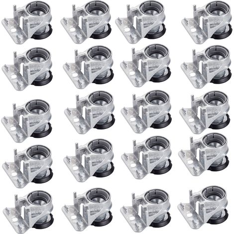 20 Stück Sockelhöhenversteller INTEGRATO Höhe 19 mm Sockelfuß höhenverstellbar max. 12 mm Nivellierfuß mit Tragkraft 175 kg / Stück Verstellfuß mit Bodengleiter Sockelgleiter Schrankfuß von SOTECH (1/5)