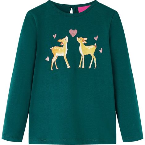 Teenpull – Kinder-Langarmshirt Dunkelgrün 116 (1/5)