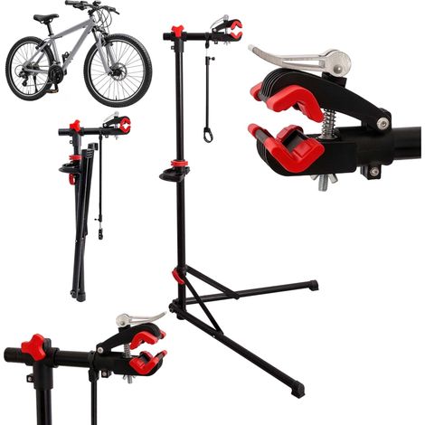 Cavalletto per riparazione biciclette regolabile in altezza, nero, portata 30 kg (1/5)
