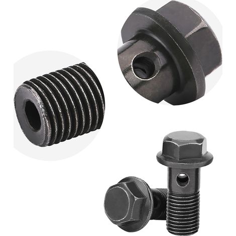 5 Stück Motorrad-Hohlschrauben M10x1,25 mit Unterlegscheiben für Bremssattel und Hauptbremszylinder (1/5)