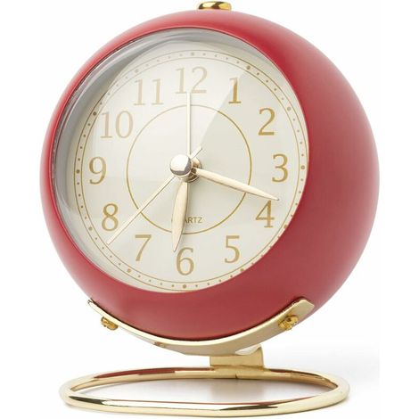 Battery Powered Desk Clock Bedroom Silent Alarm Clock Retro Aesthetic Clock (1/5)