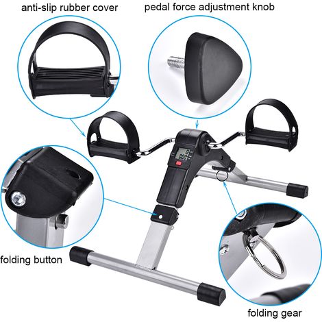 Vélo d'appartement pliable d'intérieur, pédalier de fitness pour les jambes (1/5)
